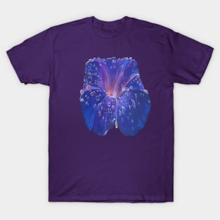 Morning Glory Petals and Dew Drops Cut Out T-Shirt